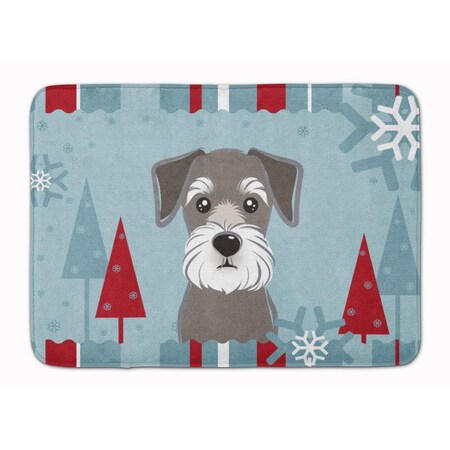 Carolines Treasures Winter Holiday Schnauzer Machine Washable Memory Foam Mat BB1702RUG